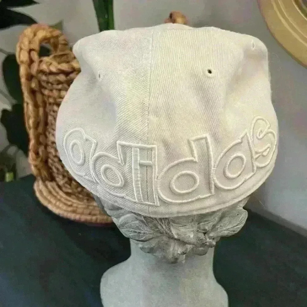 Adidas Cream colored/ white logo hat size 7 1/4 - Picture 3 of 6